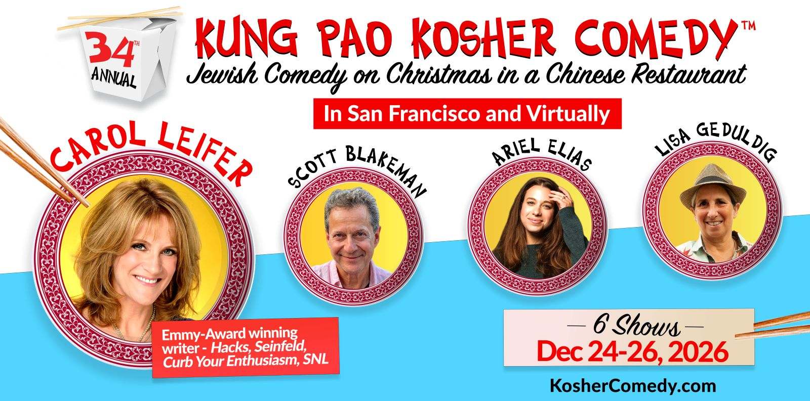 34th Annual Kung Pao Kosher Comedy: Jewish Comedy on Christmas in a Chinese Restaurant - YouTube Livestream